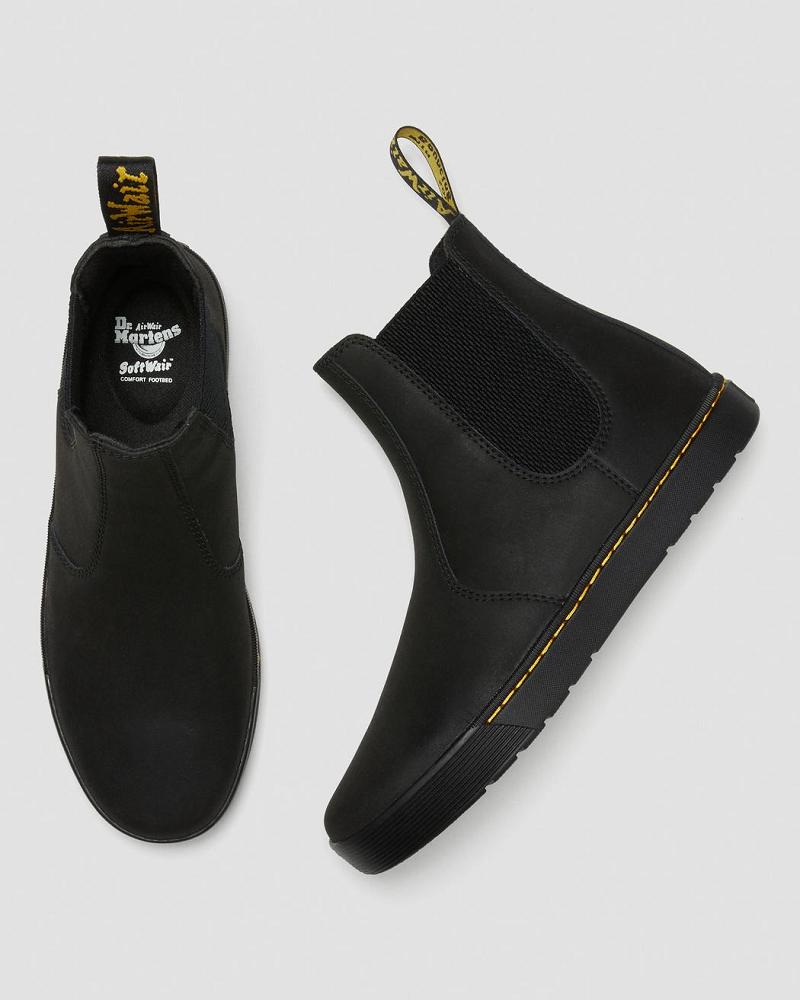 Black Men's Dr Martens Tempesta Men's Leather Casual Chelsea Boots | CA 496AHK